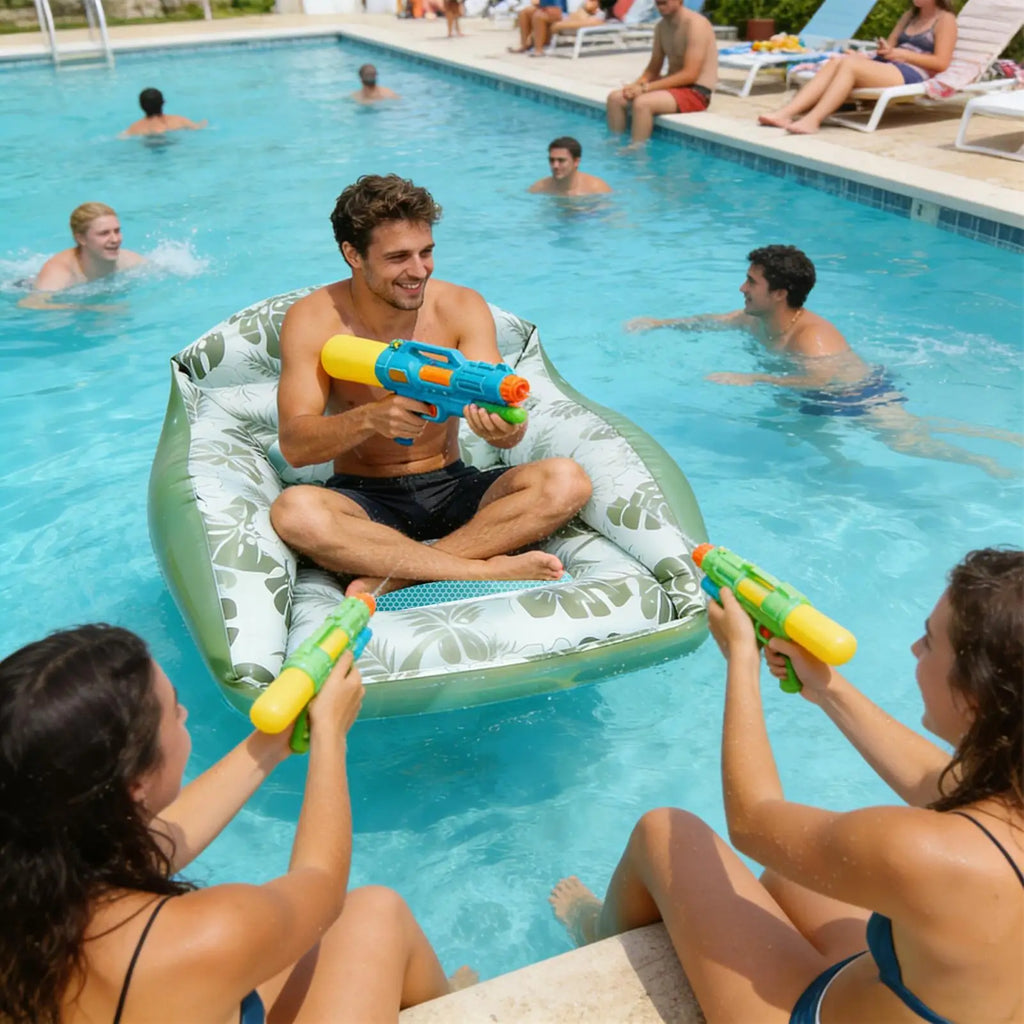 Pool Rafts Adults Inflatable Lounger Ergonomic Headrest Floating Zpaxo