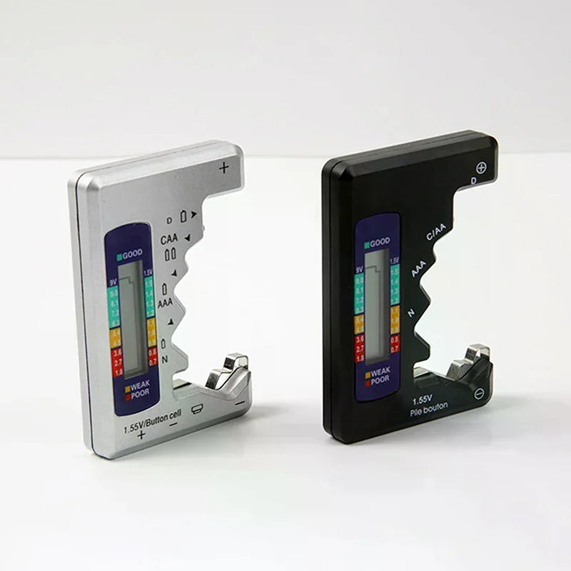 Black Portable Battery Capacity Indicator Compact Lithium Level Zpaxo