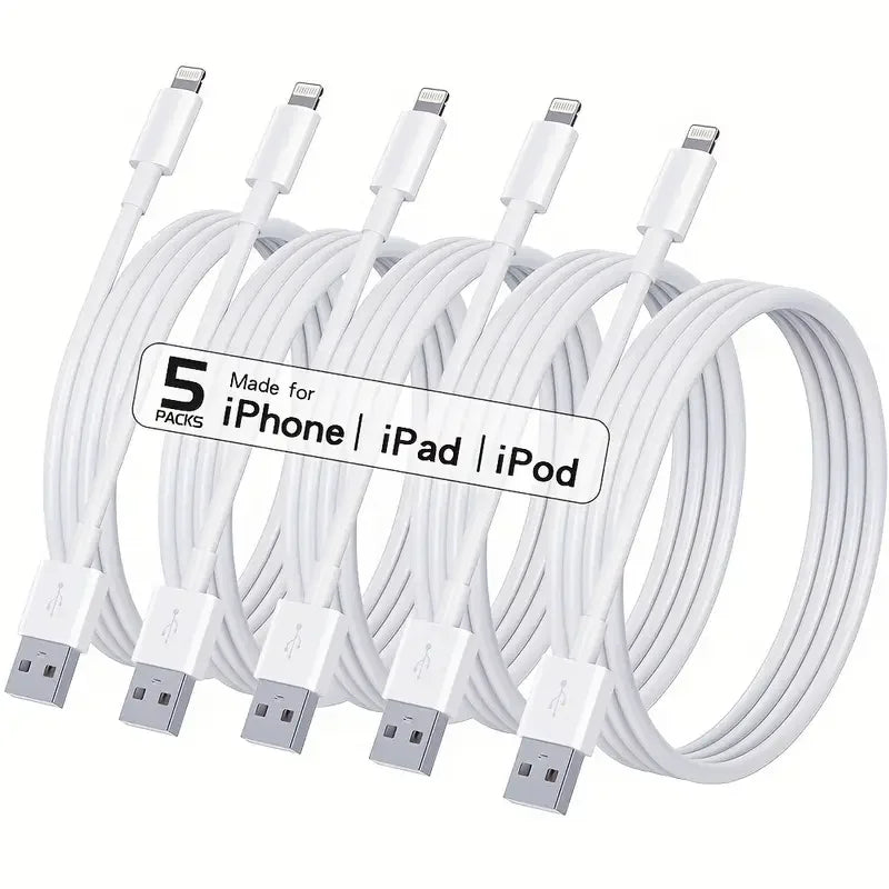 MFi Certified USB Lightning TPE Cable Fast Charging Sfor iPhone14 13 Zpaxo 5PCS White 1M