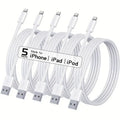 MFi Certified USB Lightning TPE Cable Fast Charging Sfor iPhone14 13 Zpaxo 5PCS White 1M