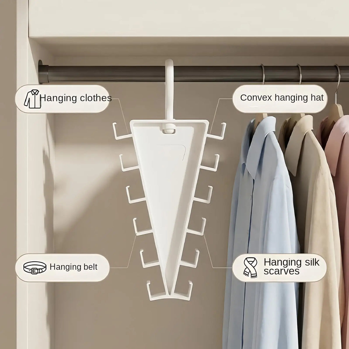 Space Saving V Shape Hangers Non Slip Multi Hook Closet Organizer Zpaxo