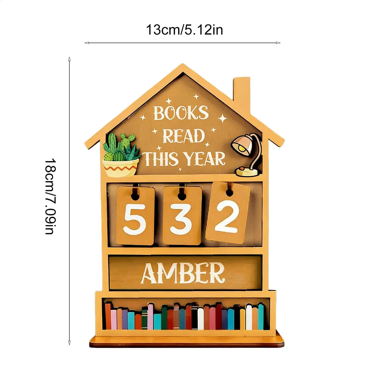 Wooden Books Read Tracker Manual Reading Progress Display Book Zpaxo