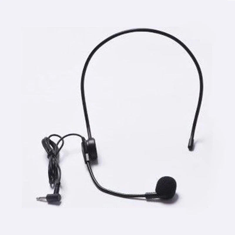 Modern Wired Plug Lecture Headset Mic Efficient Teaching Portable Zpaxo Black