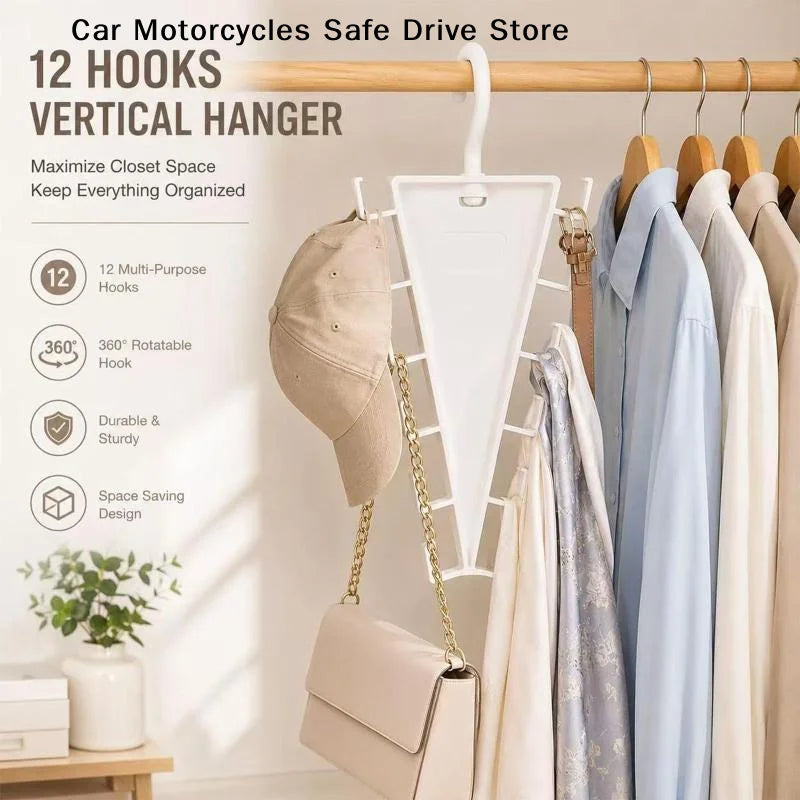 CMV-Shape Multi Hook Closet Hanger Organizer 12 Hooks Space Saving Zpaxo