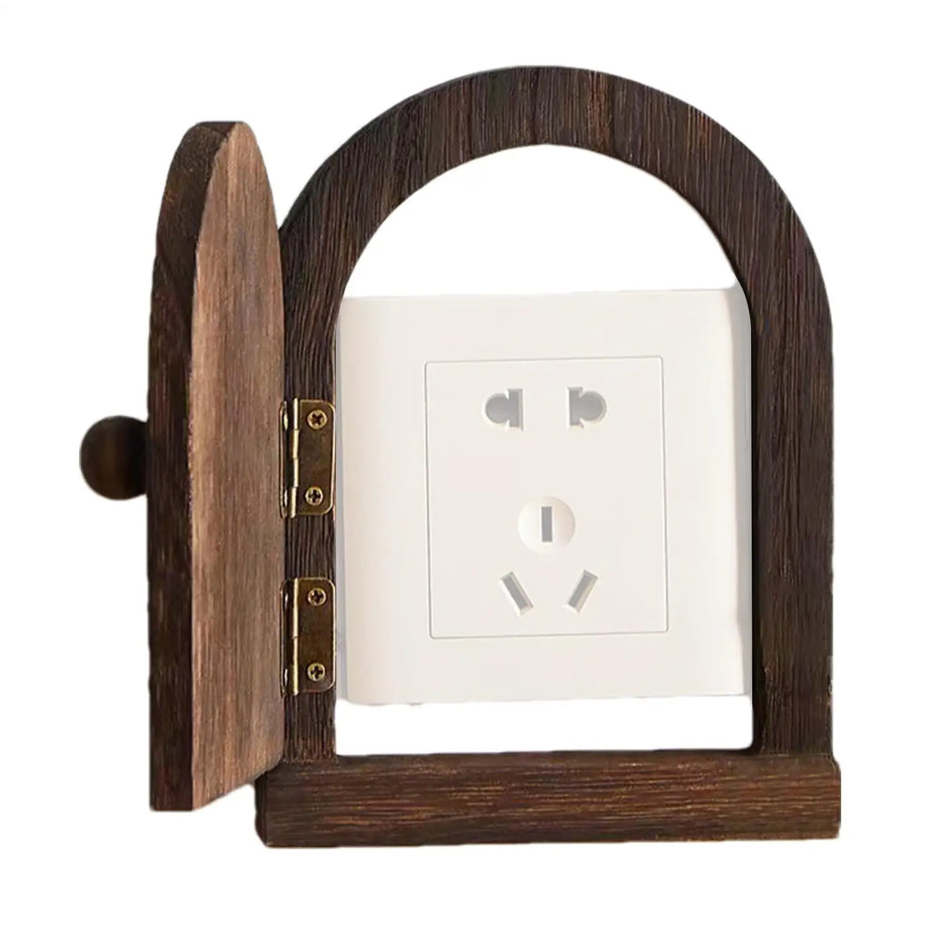 Solid Wood Protective Cover Wall Mounted Outlet Covers Home Socket Zpaxo