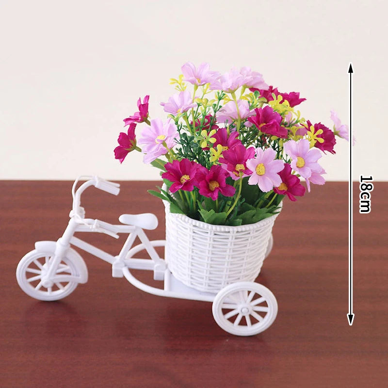 Design Flower Basket Storage Party Decoration New Plastic White Tricycle Bike Zpaxo A7