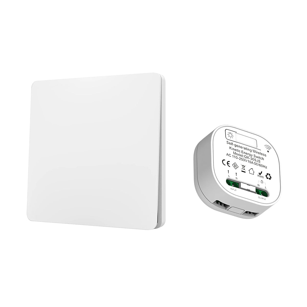 RF 433 92MHz Frameless Large Panel Self Powered Wireless Switch Zpaxo