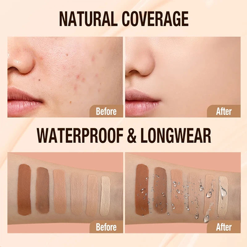 Natural Matte Pro Flawless Liquid Foundation,Full Coverage,Waterproof,Long-Lasting Concealer Makeup for Dark Circles,Blemishes Zpaxo