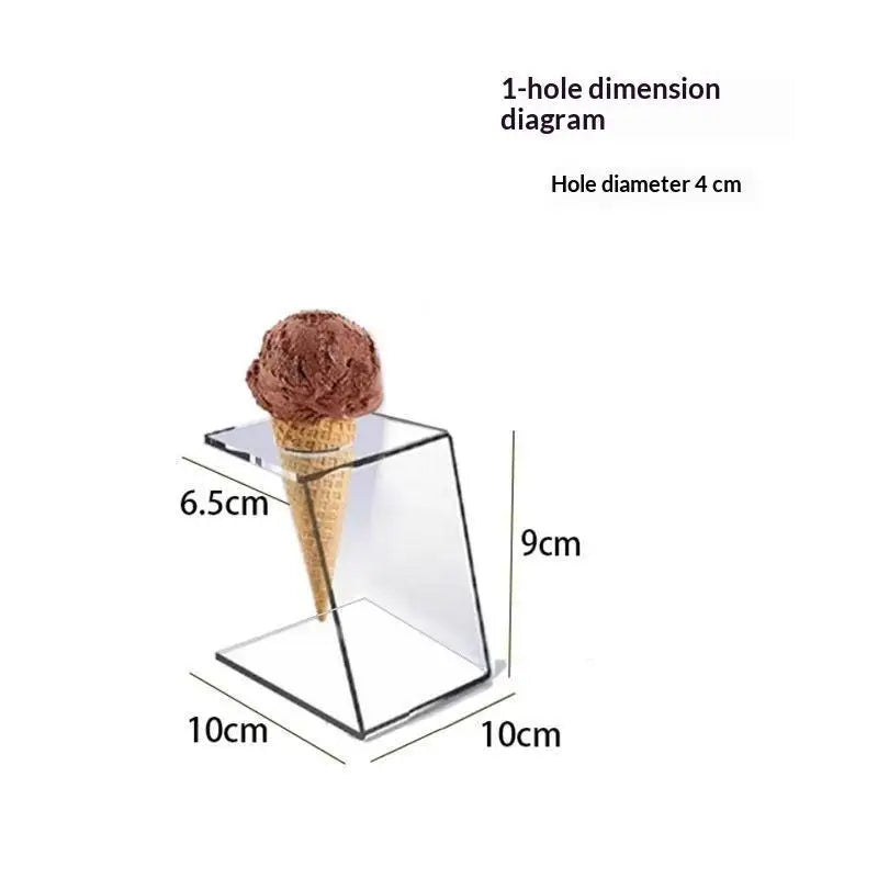 MTransparent Acrylic Ice Cream Cone Holder Dessert Stand Party Zpaxo 1hole 4cm