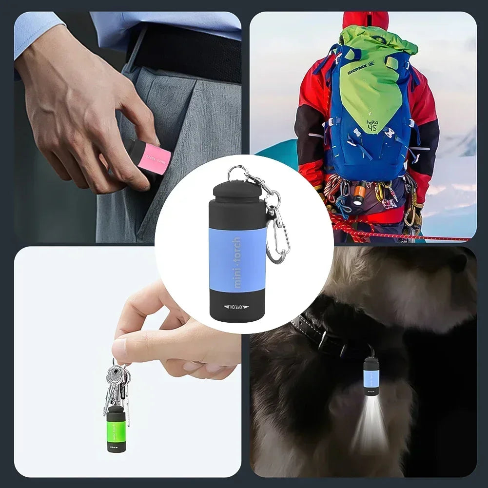 USB Rechargeable LED Multifunctional Strong Light Pocket Keychain Zpaxo