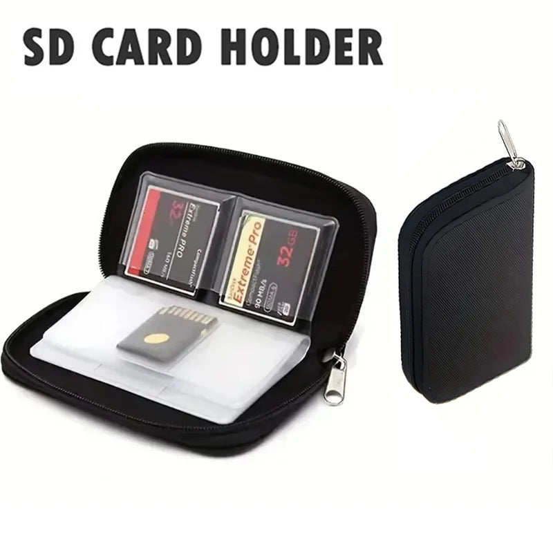Memory Card Collect Bag SD Carrying Case Holder Wallet 22 Slots CF Zpaxo