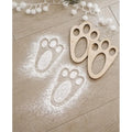 Reusable Bunny Paw Print Stencils Easter Footprint Plaques Egg Hunts Zpaxo burlywood-2pcs