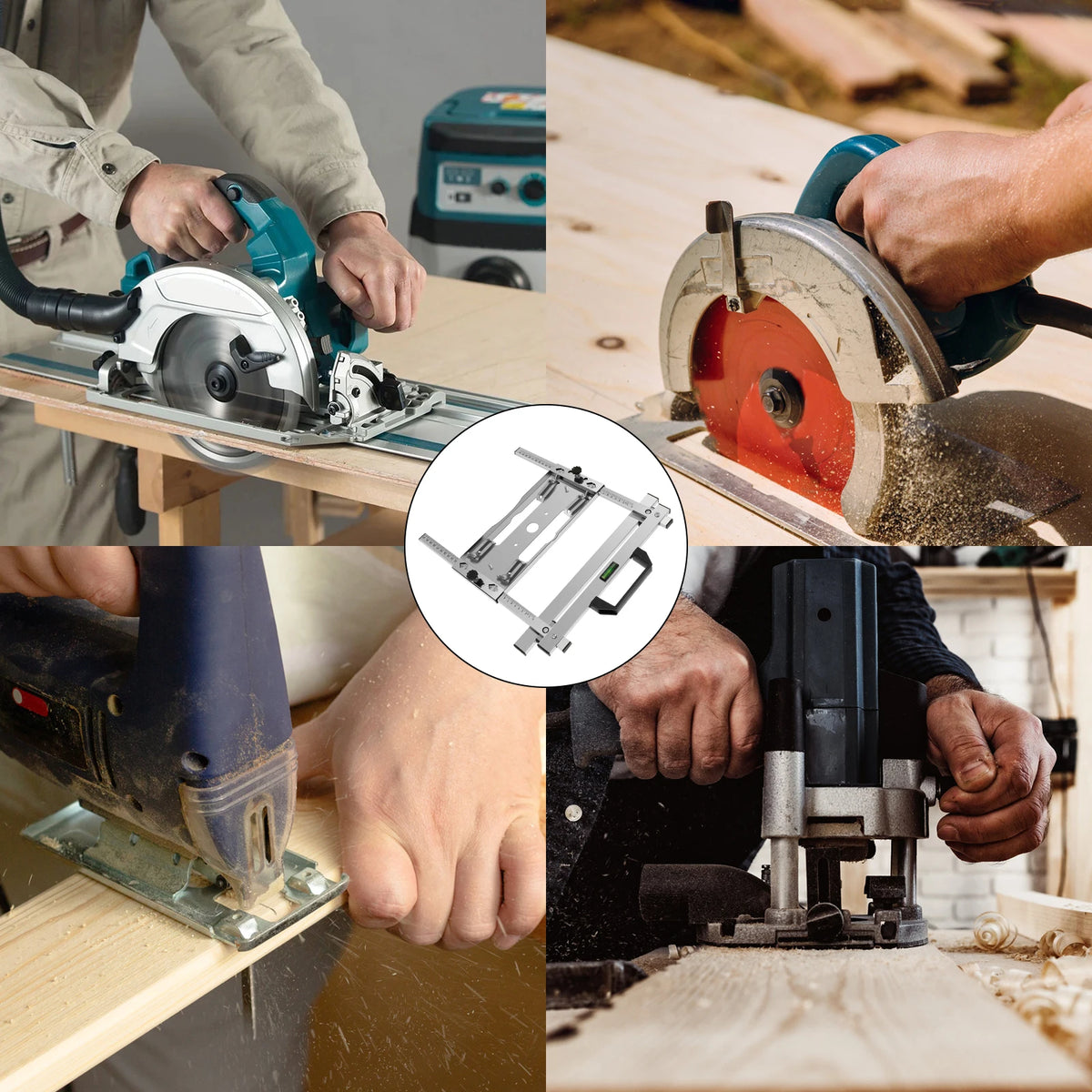 Electricity Woodworking Cutting Machine Edge Guide Adjustable Board Circular Saw Holder Cutting Rail Milling Quick Positioning Zpaxo