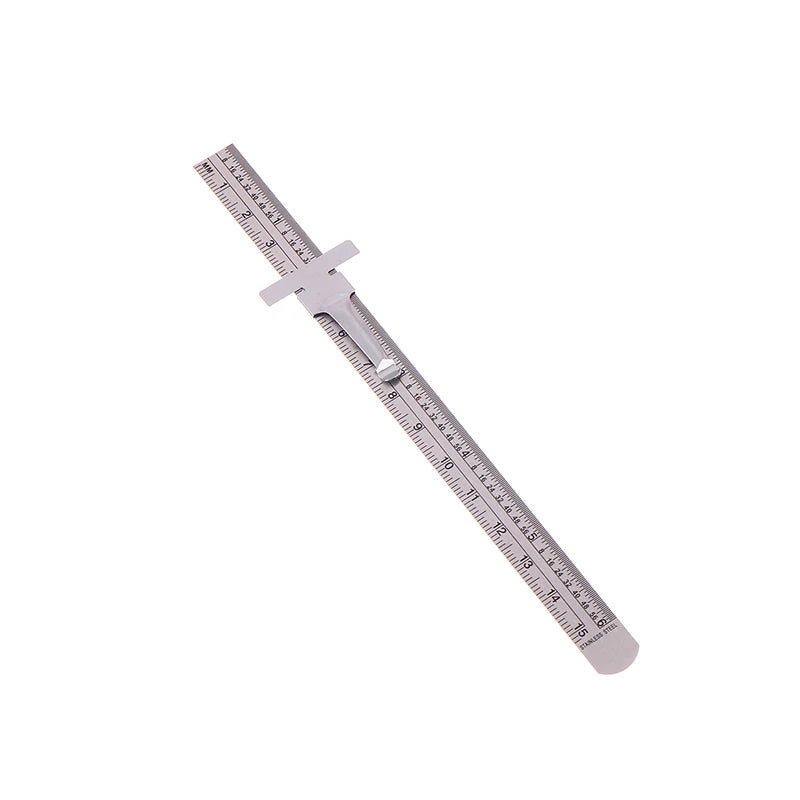 1/2Pcs 6 Inch Stainless Steel Precision Ruler Sliding Pocket Ruler With Inch 1/32" Mm/Metric Graduations High Precision Zpaxo 1pcs