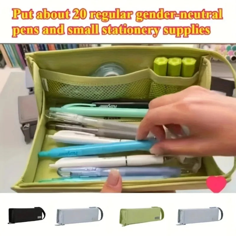 Mega Pencil Case 20+ Slots Mesh Pockets Rigid Non-bend Design 90 Zpaxo
