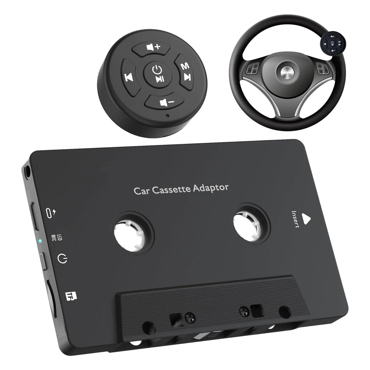 Car Wireless Cassette Receiver Remote Control Bluetooth Tape Player Zpaxo