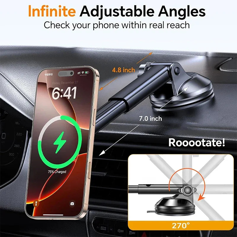 UYUXIO Wireless Car Charger Dash Windshield Strong Magnetic Mount Zpaxo