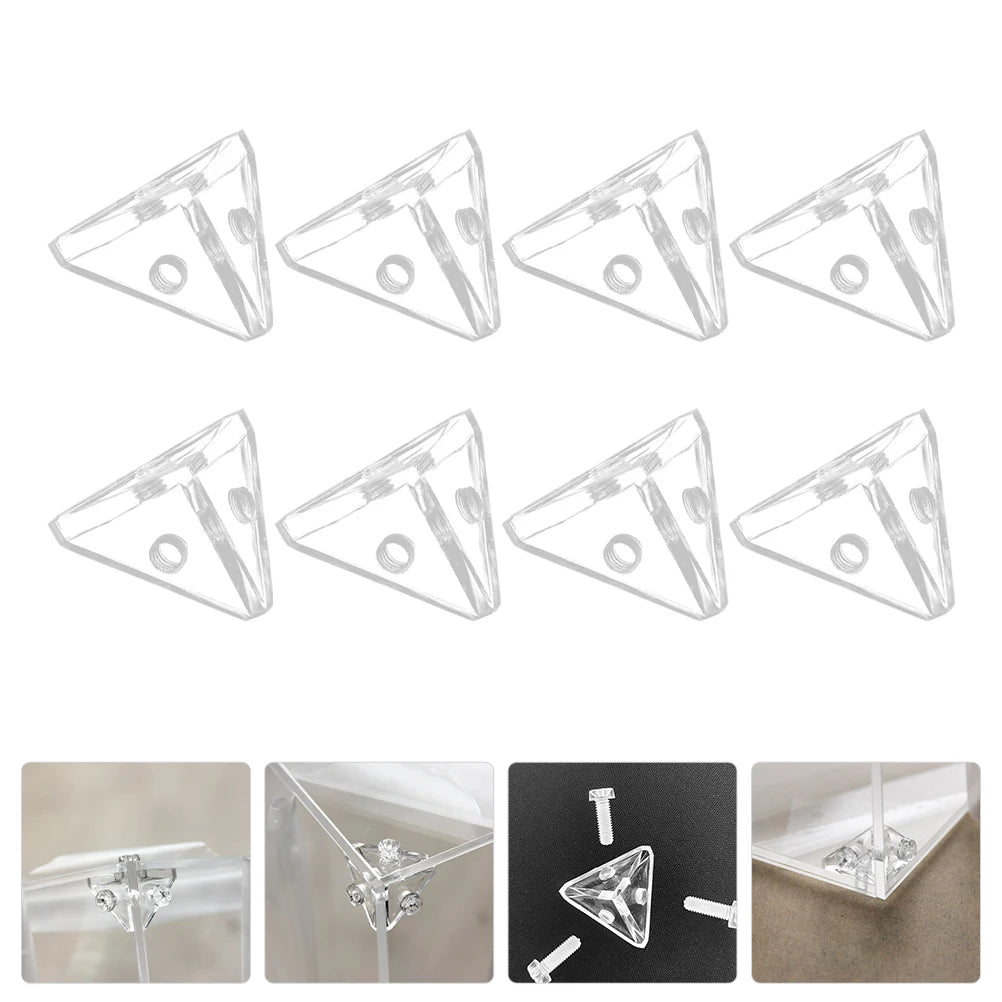 Acrylic Display Case Connectors Triangle Corner Connector Brackets Zpaxo
