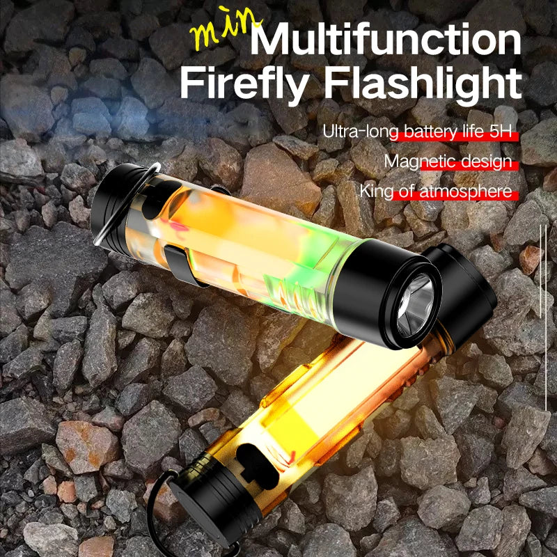 Outdoor Strong Light LED Flashlight Mini Portable Keychain USB Zpaxo