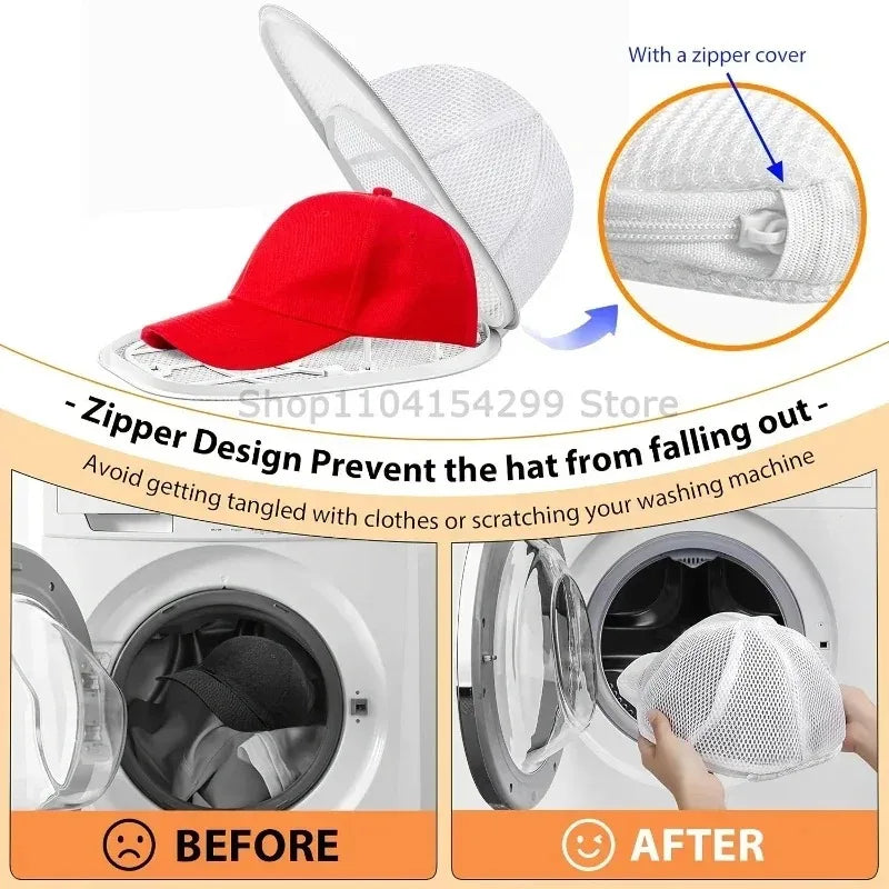 Anti-Deformation Hat Washing Machine Bag Household Hat Washer Washing Shaper Machine Accessory Full Protection While Washing Zpaxo