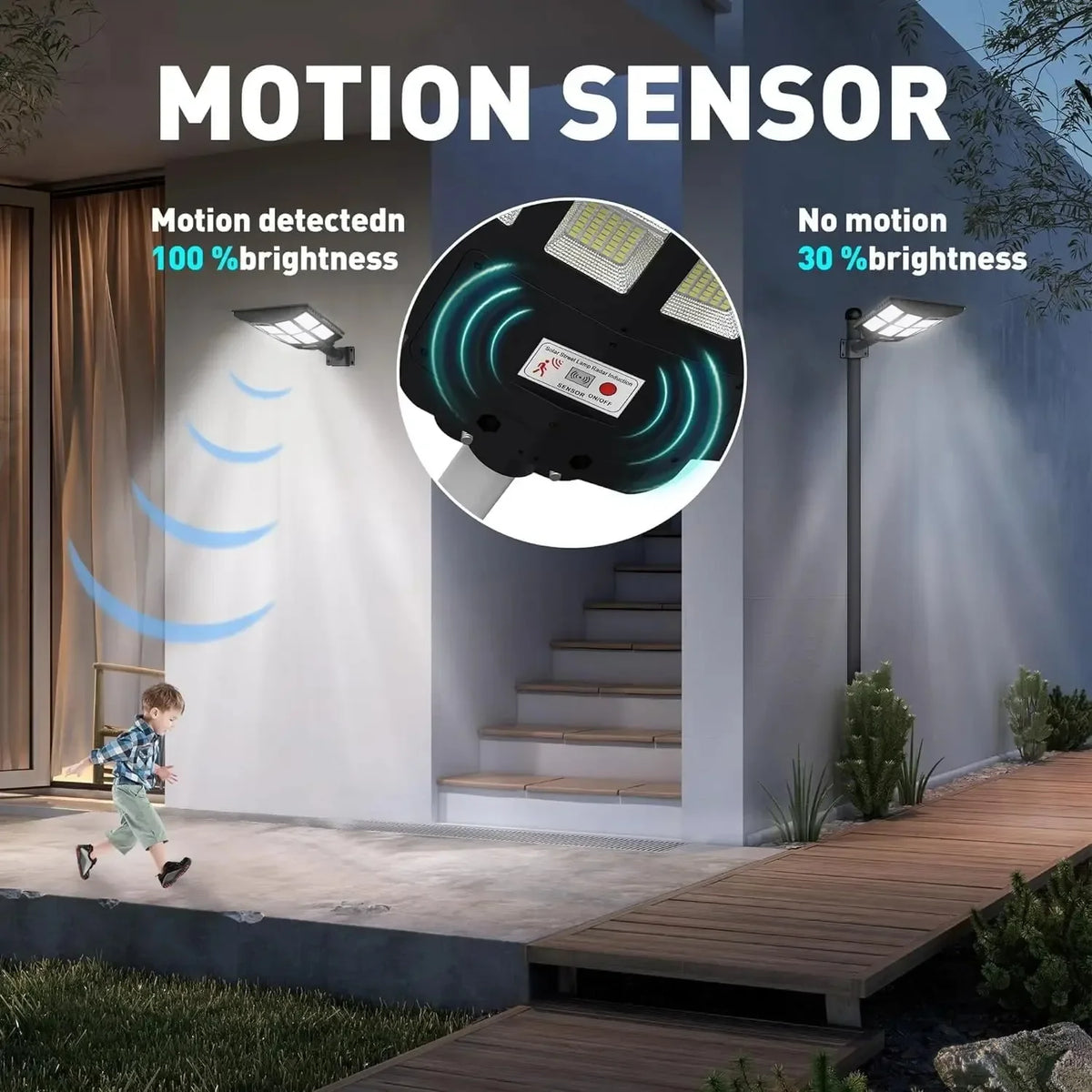 Outdoor Solar Street Lights Sensor Waterproof IP66 Dusk Dawn LED Zpaxo