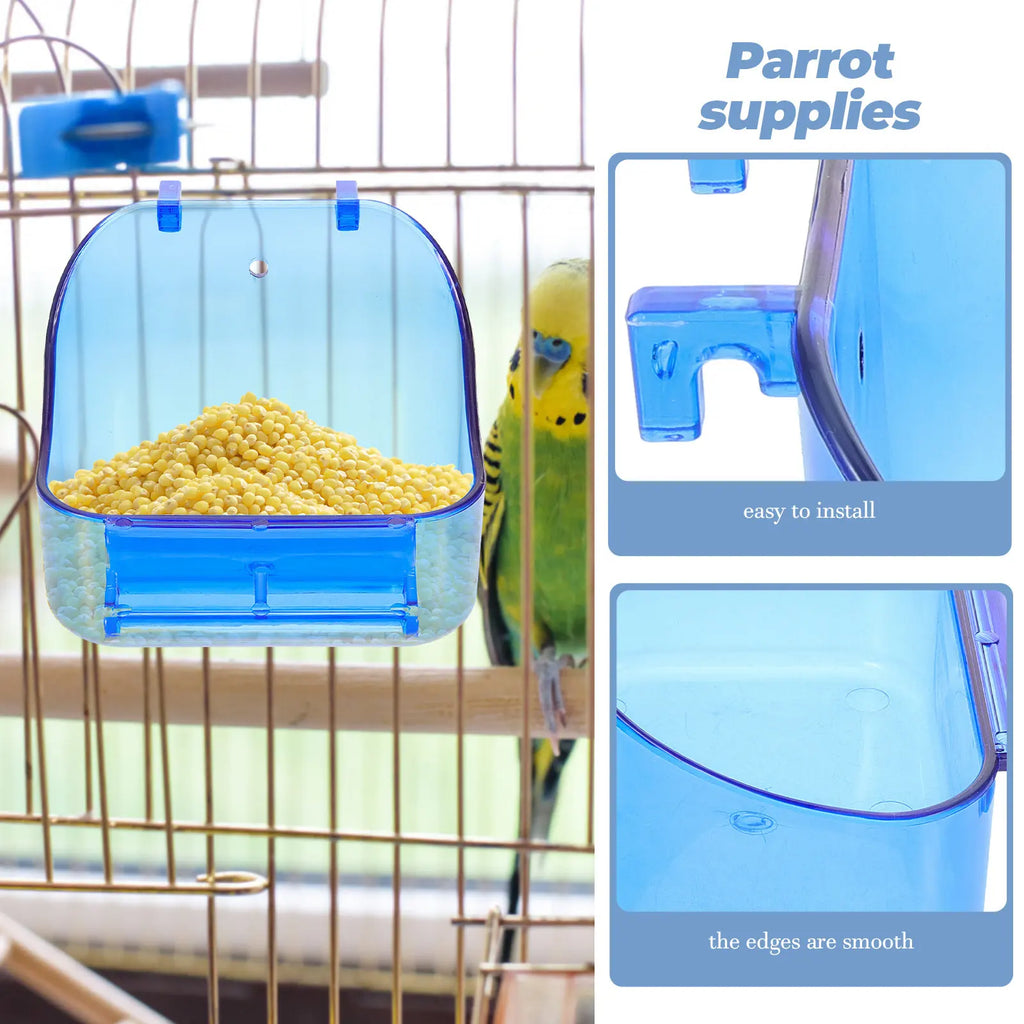 Compact Bird Bath Cage Reusable Leakproof Parrot Shower Box Smooth Zpaxo