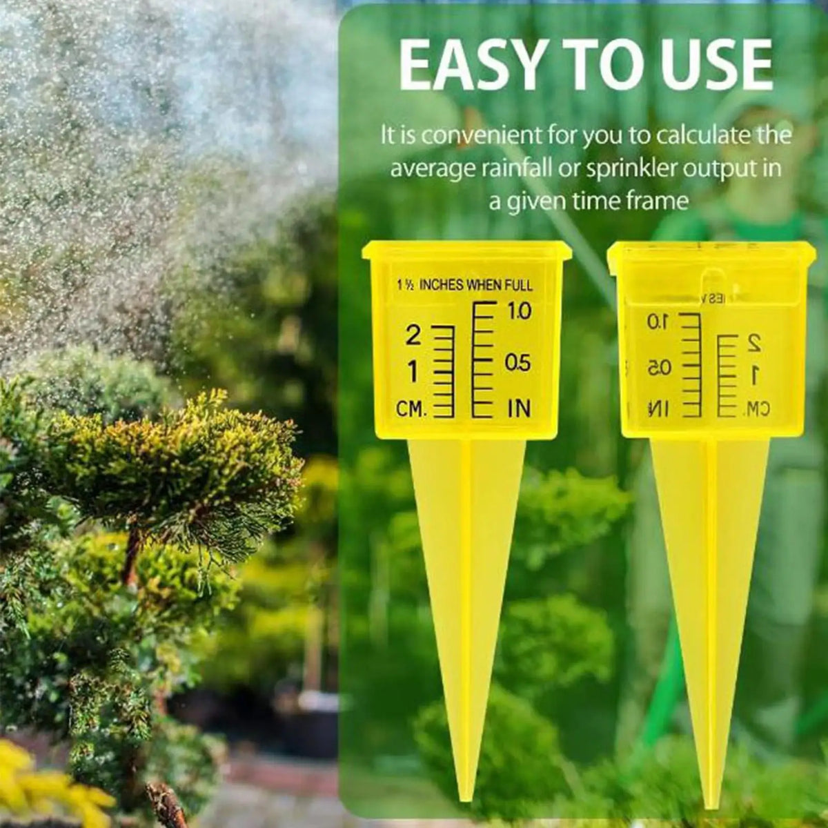 Rain Gauge Scale Inches Centimeters Garden Lawn Sprinkler Outdoor Zpaxo