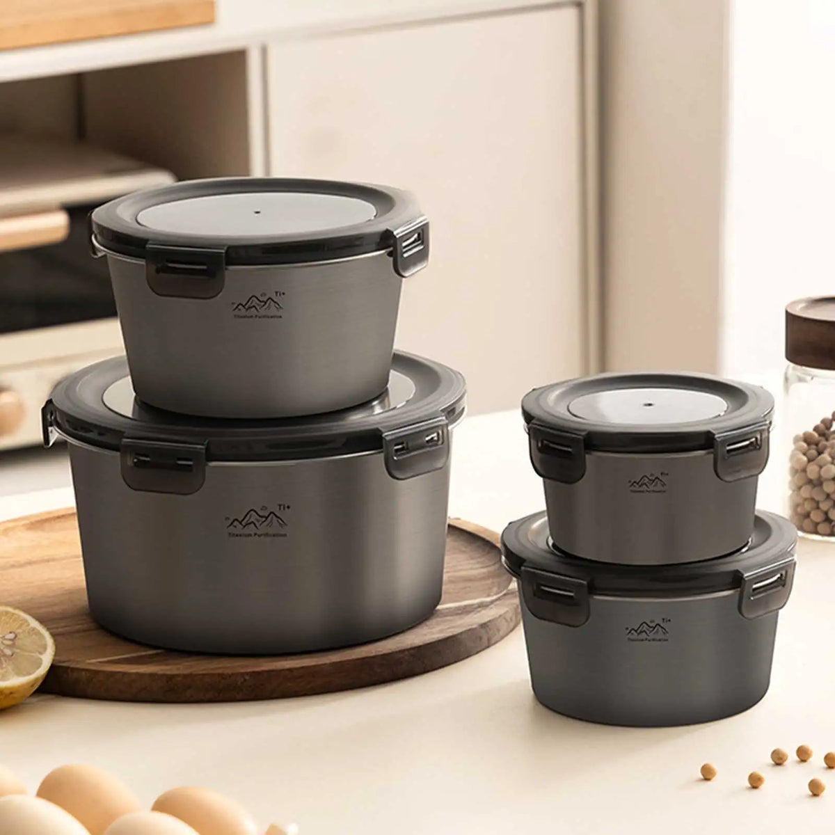 Metal Bento Box Stainless Steel Round Fresh-keeping Food Storage Leak Zpaxo