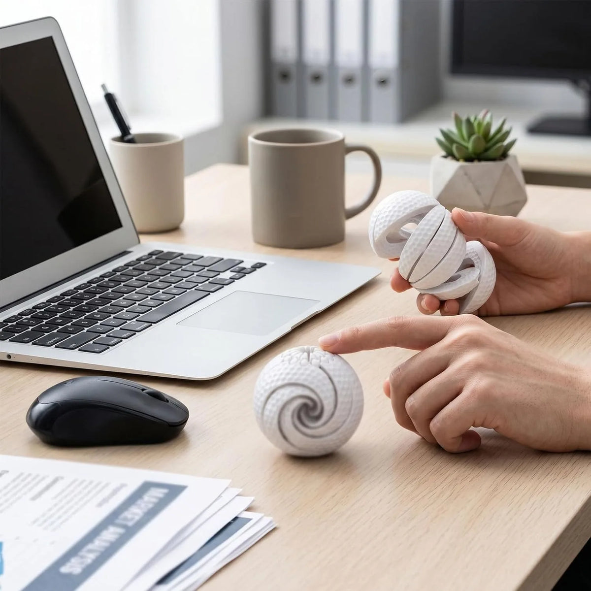 Baseball Fidget Ball 3D Printed Twist Turn Stress Relief Desk Relieve Zpaxo