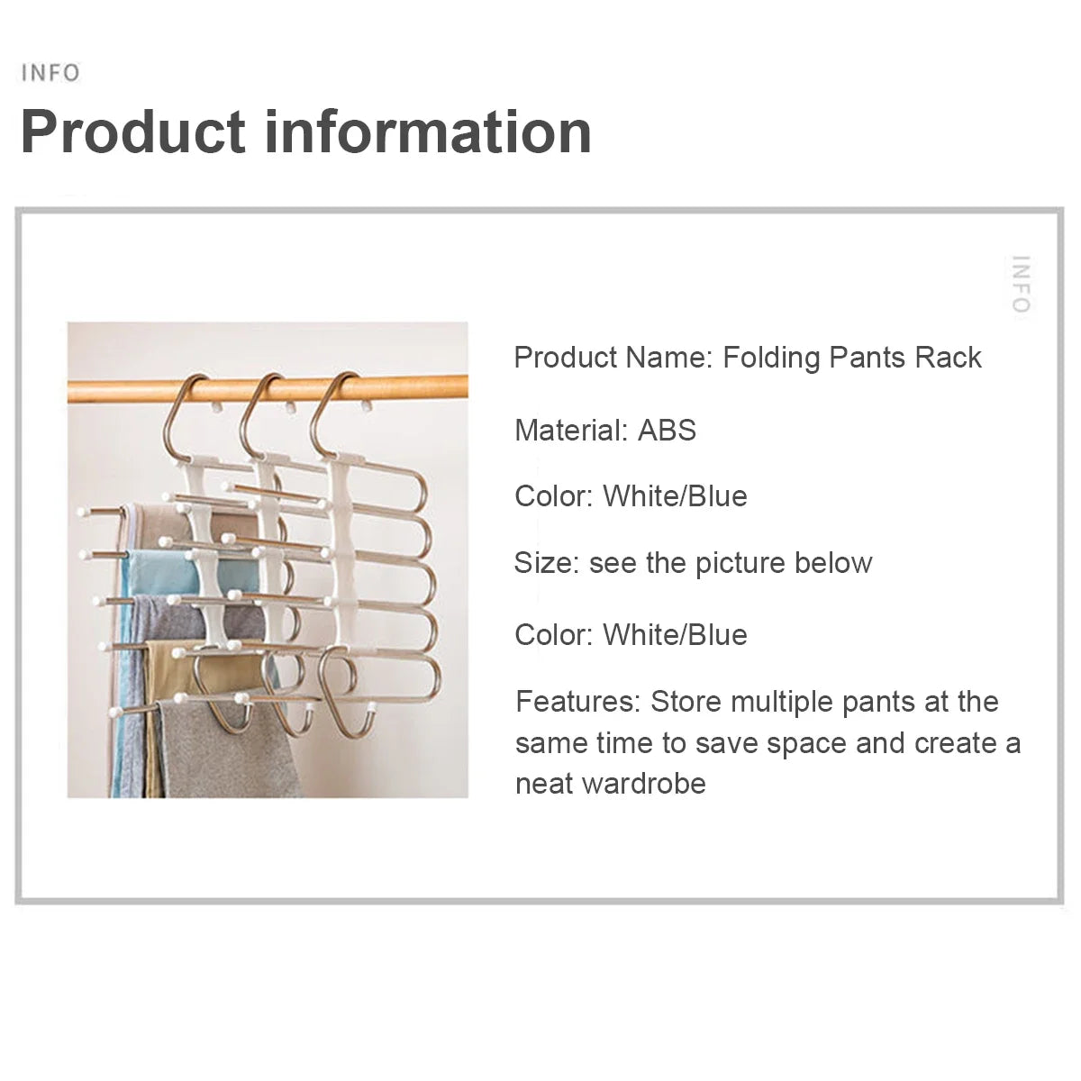 Stainless Steel Retractable Trouser Rack Folding Multi-functional Zpaxo