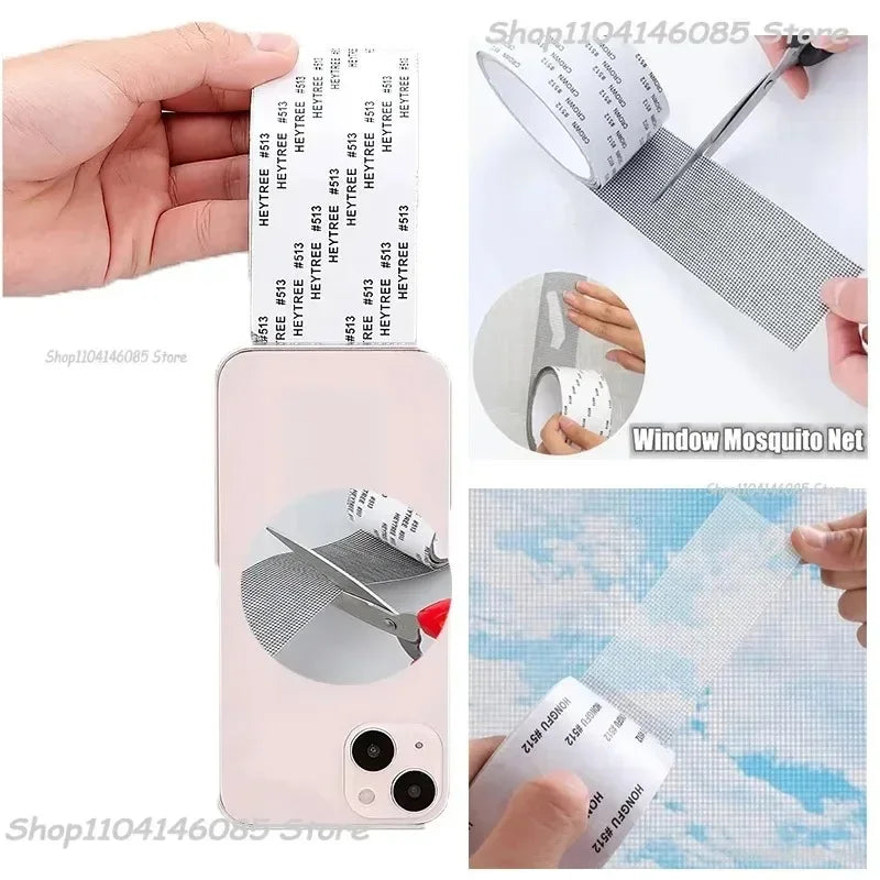Window Net Insect Netting Screen Door Repair Tape Strong Self Adhesive Tape Net Fix Patch AntiInsect Mesh Broken Holes Repairing Zpaxo