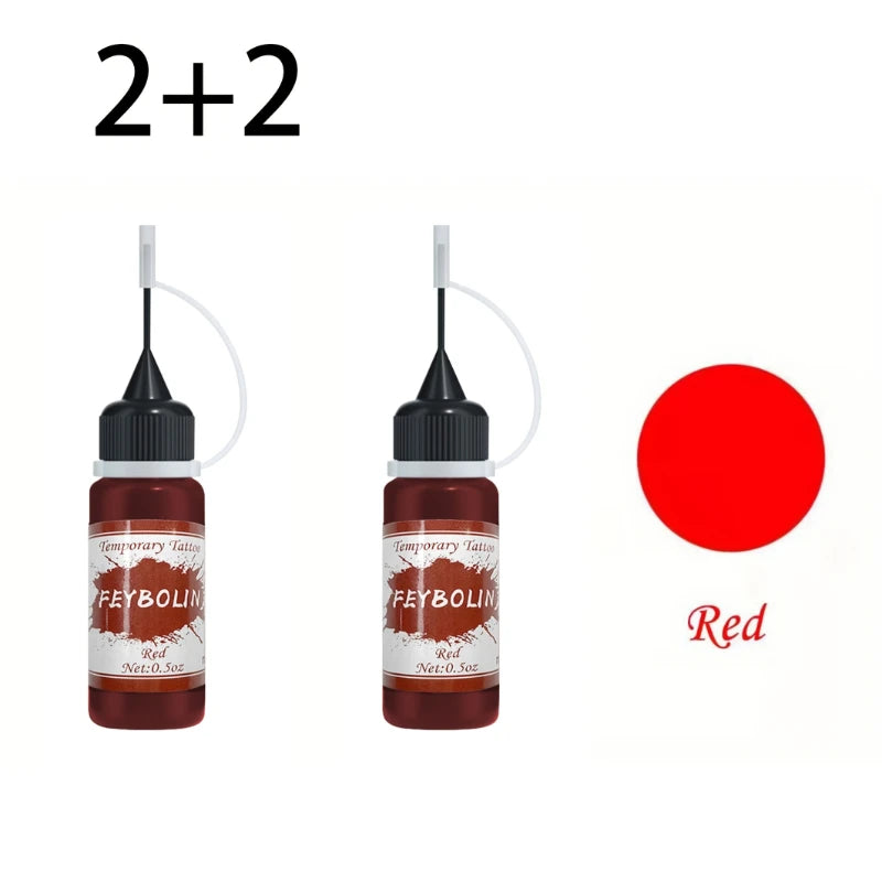 1 Tattoo Juice Paste Temporary Body Art Painting Cream Easy-to-use Zpaxo 2pcs-red