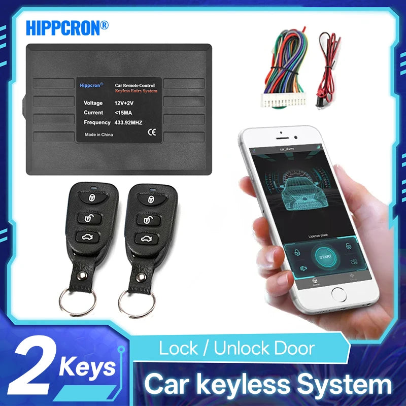 Hippcron Car Central Locking Alarm Systems Auto Remote Door Lock Zpaxo