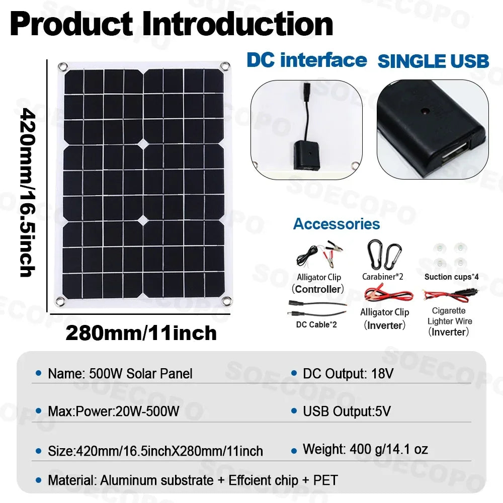 6000W Solar System Complete 12V 110V 220V 100A Controller 500W Panel Zpaxo
