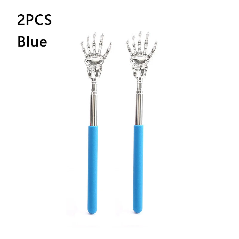 1 Massager Back Stainless Steel Scratcher Ghost Hand Telescopic Zpaxo 2Pcs Blue