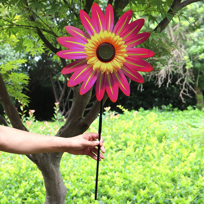 Sunflower Windmill Rotating Wind Spinner Stake Standing Lawn Flower Zpaxo A3