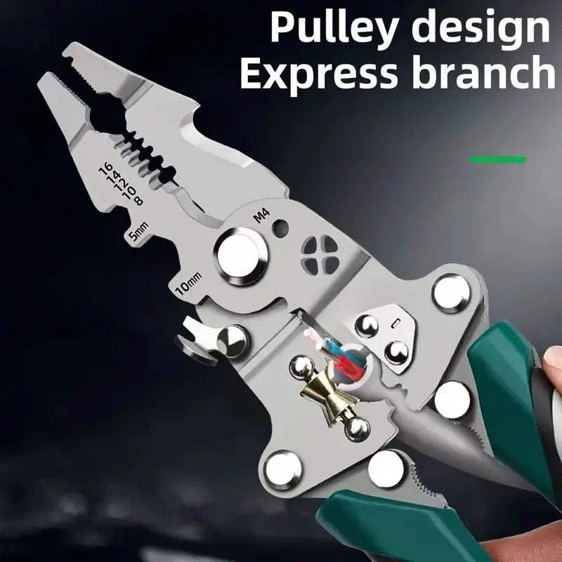 Multifunctional Collapsible Wire Stripping Pliers Cutting Winding Zpaxo