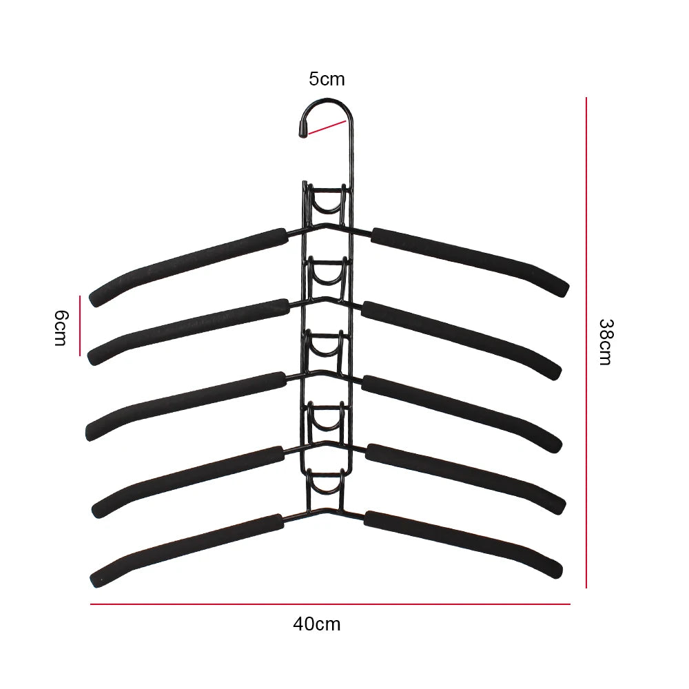 5 Layer Mounted Hanger Household One-piece Clothes Detachable Storage Zpaxo