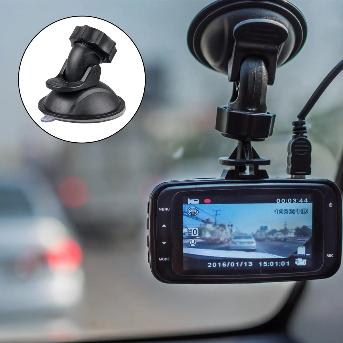 Car Camera Mount Rotatable Bracket Suction Cup Dash Cam Replacement Zpaxo