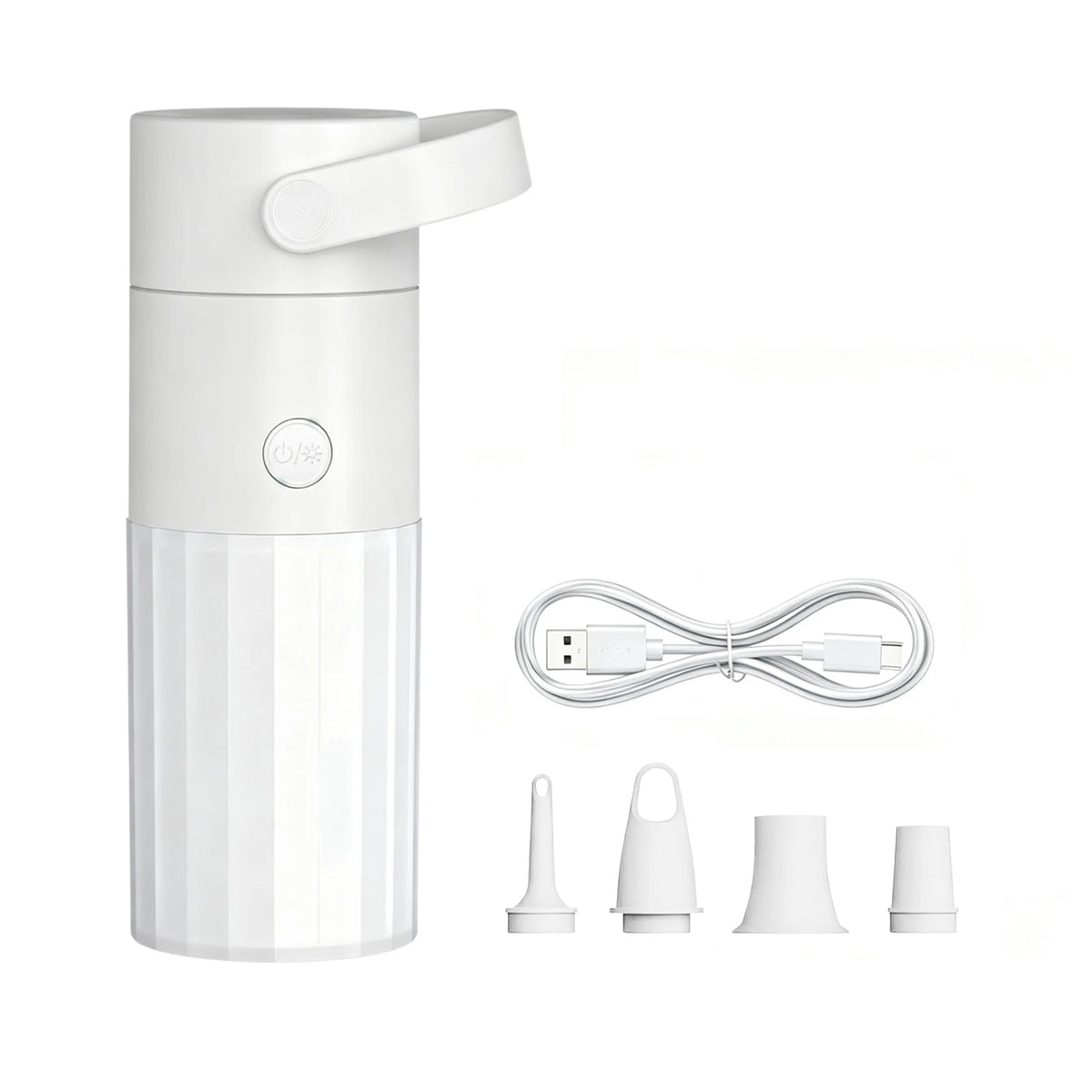 USB Rechargeable Air Pump Camping Light 4 Nozzles Electric Tiny Pool Zpaxo WHITE