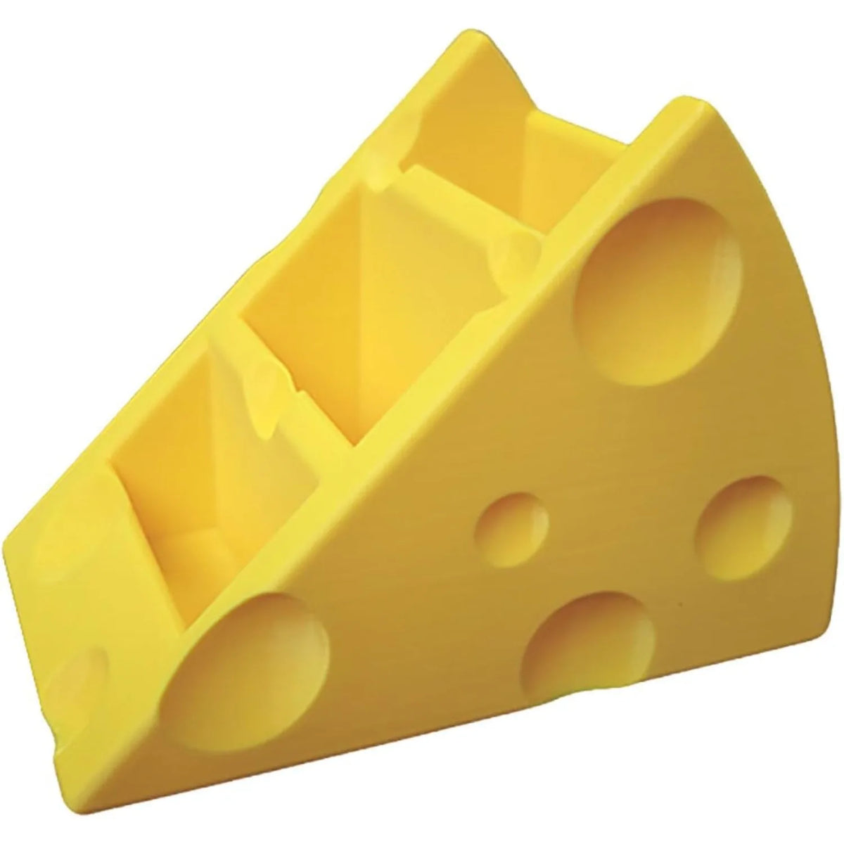 Remote Control Holder 3 Compartments 3D-Printed Cheese-shaped Desk Zpaxo YELLOW