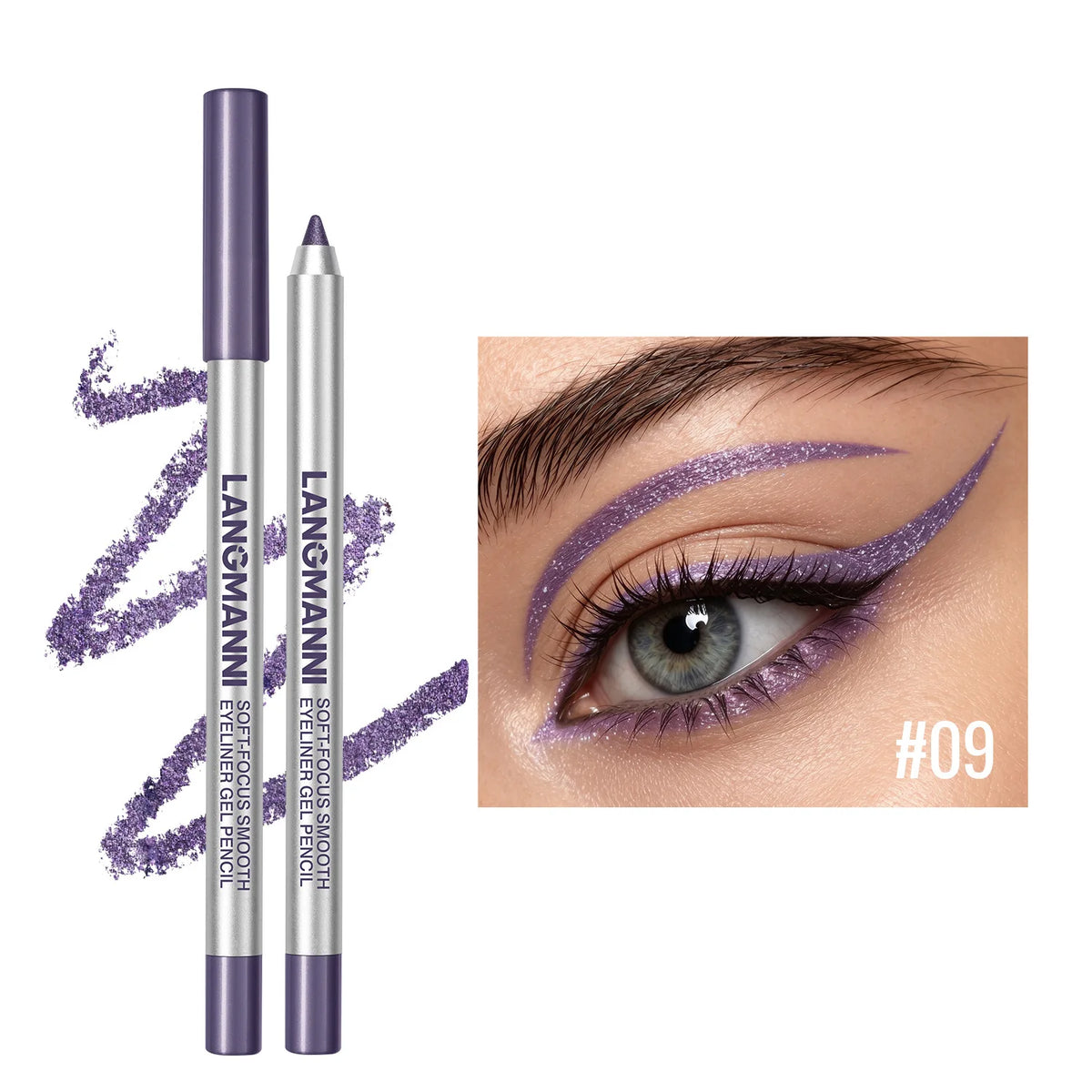 12 Colors Pearlescent Eyeliner Pencil Colorful Waterproof Long-lasting Smooth Easy Wear Eyeshadow Eyeliner Pen Eye Makeup Tools Zpaxo 09
