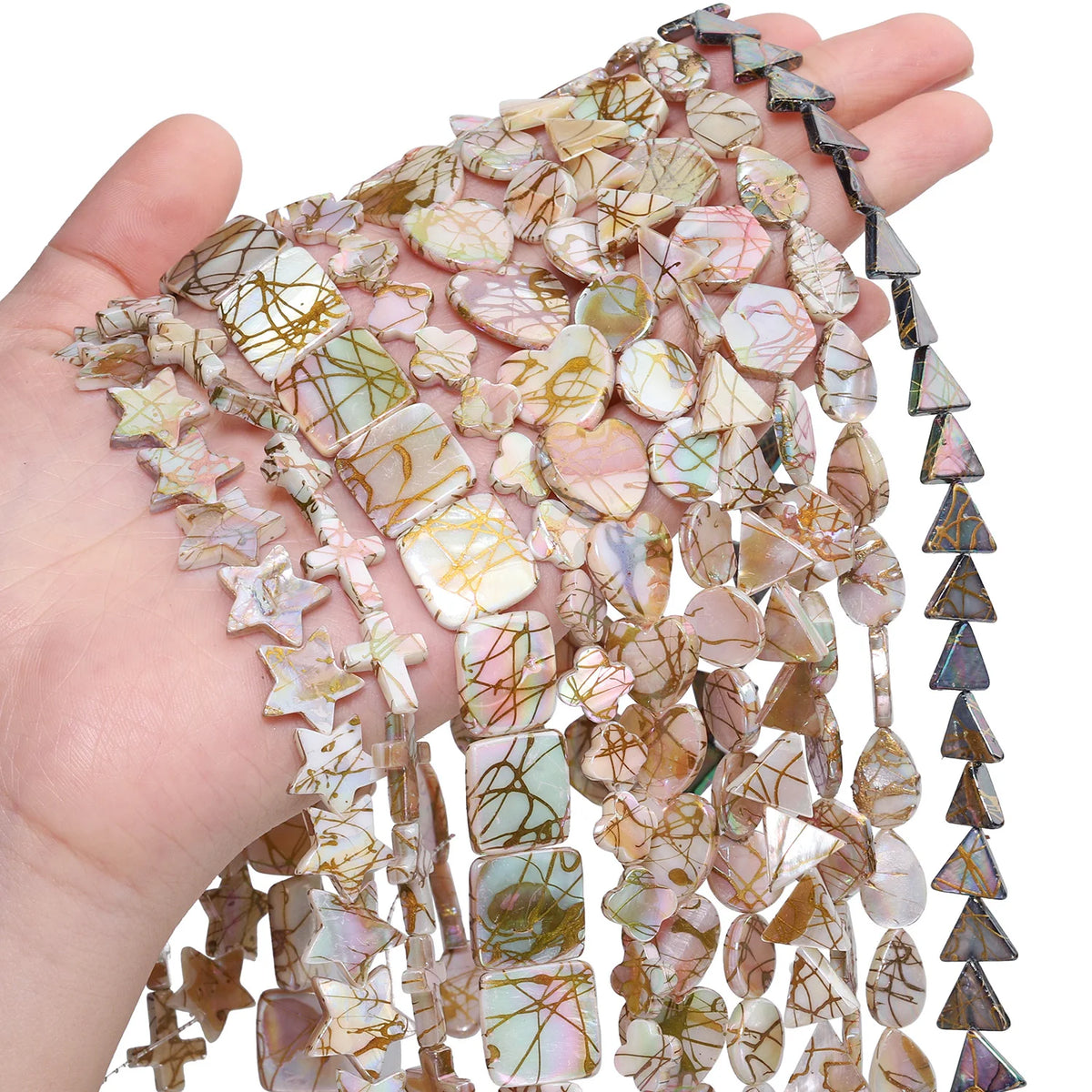 Electroplated Shell Beads Multi-Shape | DIY Jewelry Making
