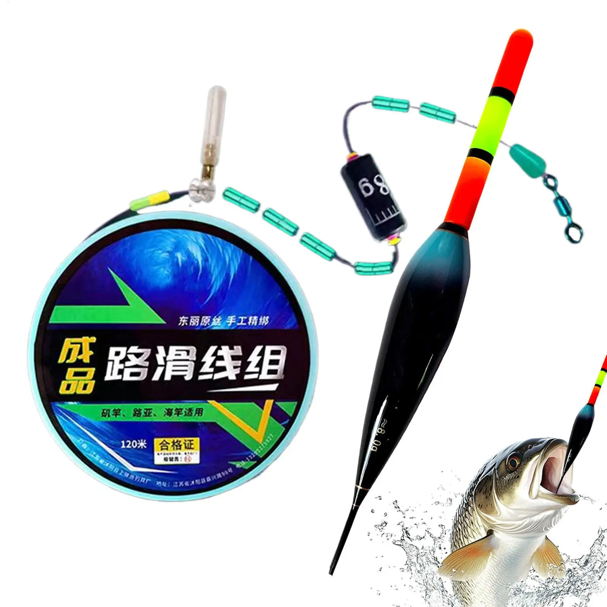 Fishing Line 120M Automatic Bobber Angling Tool Slip Float Ready Use Zpaxo