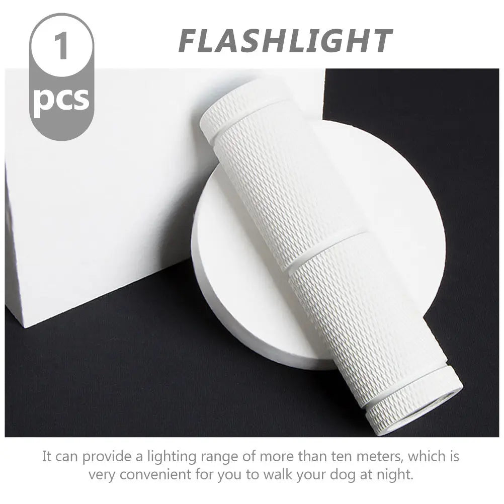 Portable Dog Walking Flashlight White Small Lightweight Leash Torch Zpaxo