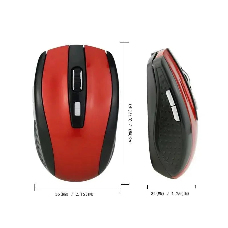 Bluetooth 5.2 Mouse 2.4G Wireless Mouse Dual-Mode Silent Mouse Rechargeable Gaming Mouse 800/1200/1600DPI For PC Computer Laptop Zpaxo Red