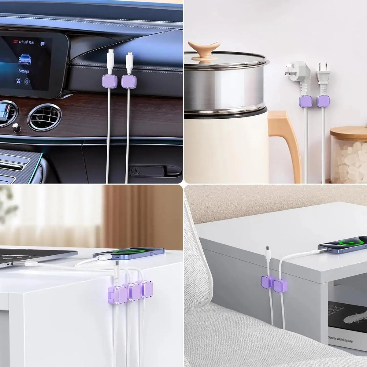 Universal Colorful Magnetic Cable Organizer Smooth Adjustable Cable Holder Under Desk Cable Management Wire Keeper Cable Clips Zpaxo