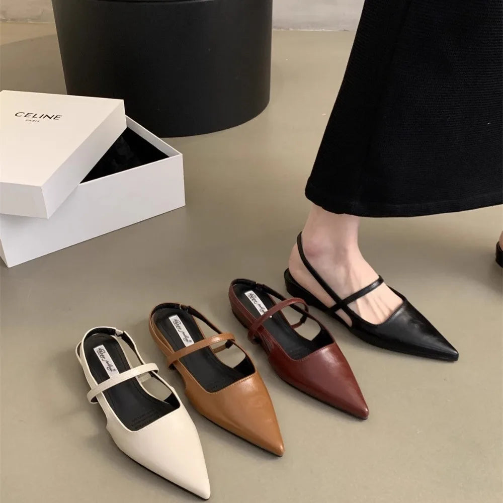 Women Sandals Shoes Pointed Toe 2025 Spring Fashion Shallow Footwear Zpaxo