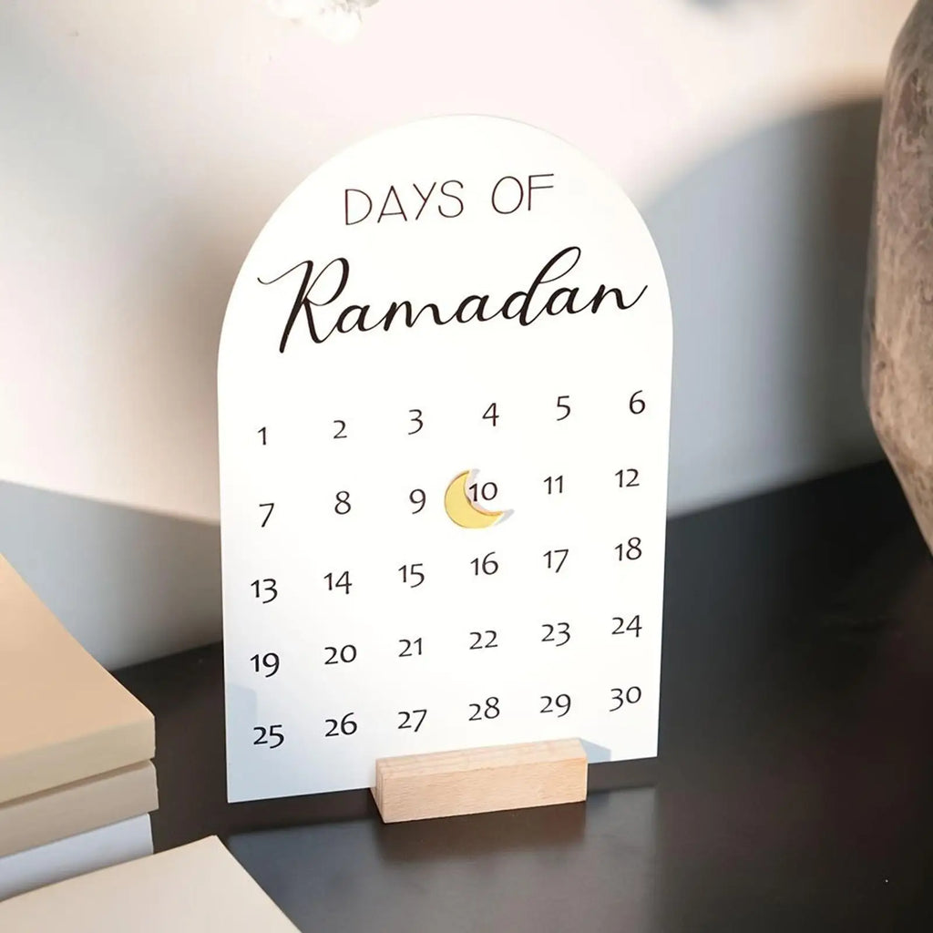Ramadan Countdown Calendar 30 Days Acrylic Eid Mubarak Tabletop Zpaxo
