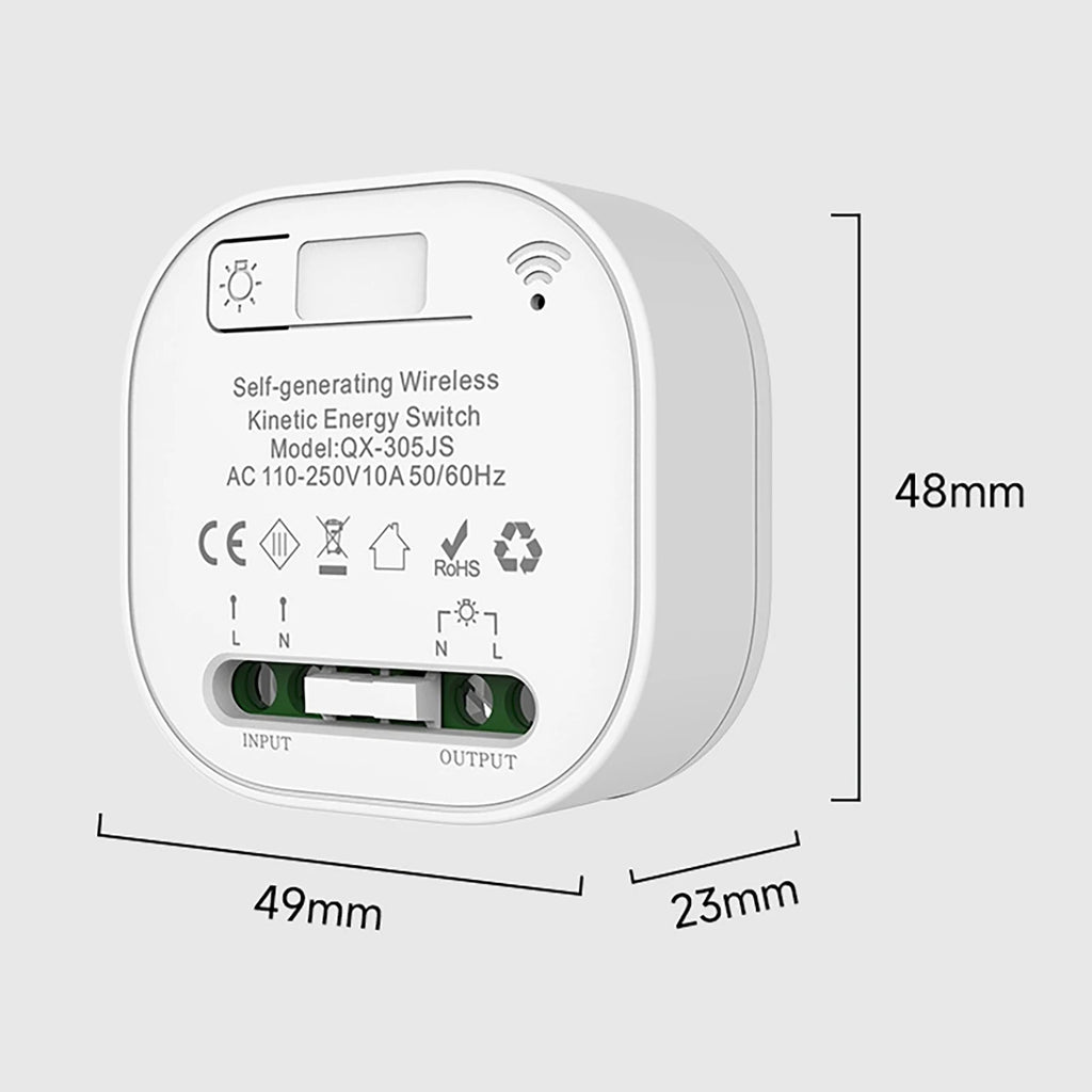 RF 433 92MHz Frameless Large Panel Self Powered Wireless Switch Zpaxo